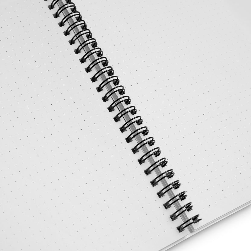 Spiral-bound notebook with a white background