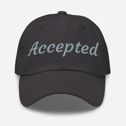 Dark Grey cap with 'Accepted' text on a white background