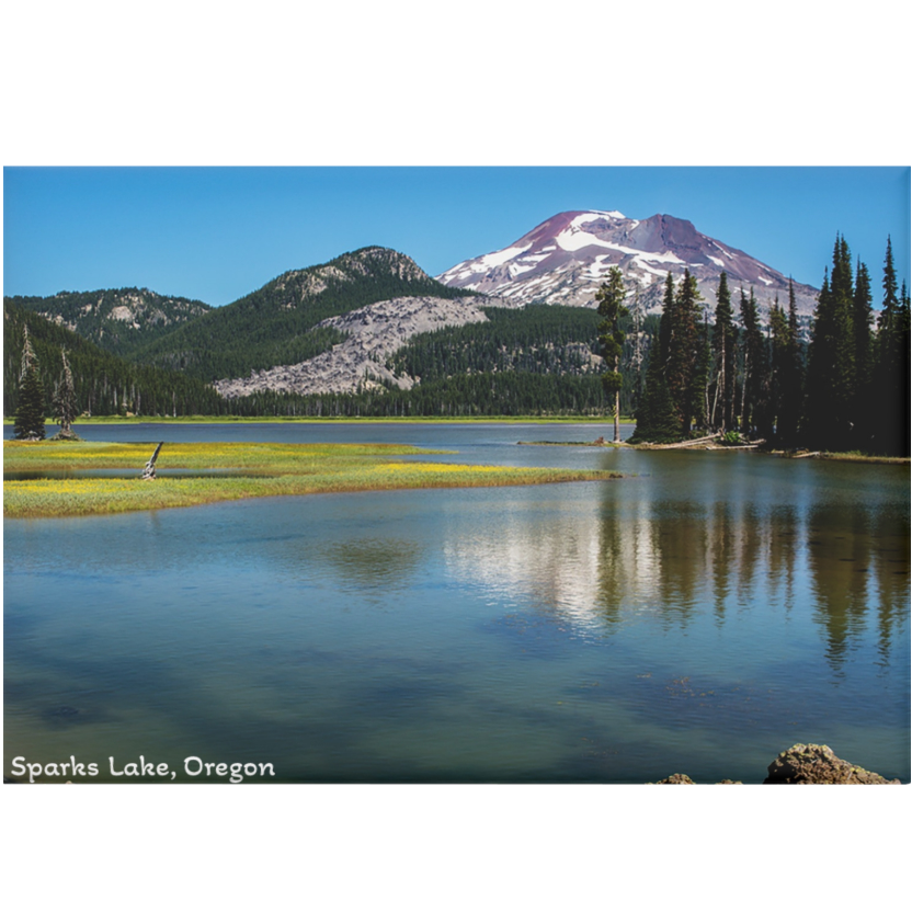 Lake with mountain in the background at Sparks Lake, Oregon