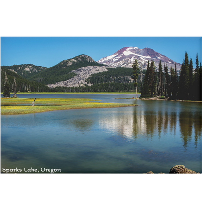 Lake with mountain in the background at Sparks Lake, Oregon