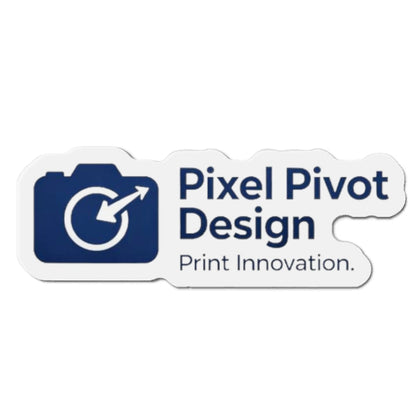 Pixel Pivot Design logo with a camera icon on a white background