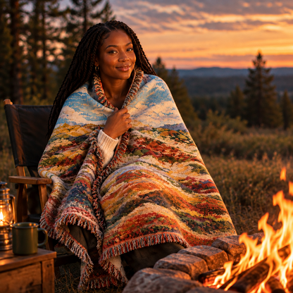 Painted Hills | Woven Blanket | Oregon Scenic Cotton Throw
