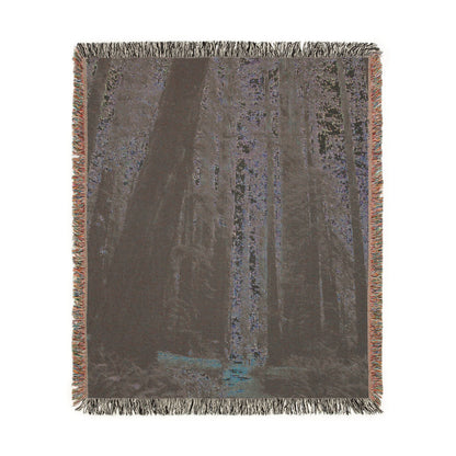 Redwood trail woven blanket, backview