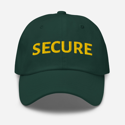 Green cap with 'SECURE' in yellow on a white background